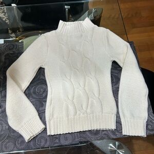 VENUS Cream Cable Knit Turtleneck Sweater